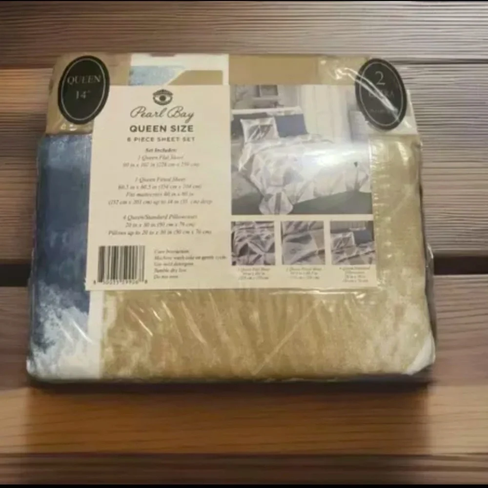 Pearl Bay 1800 Luxury Microfiber 6 Piece Bed Sheet Set Queen Sz 1 Fitted Flat